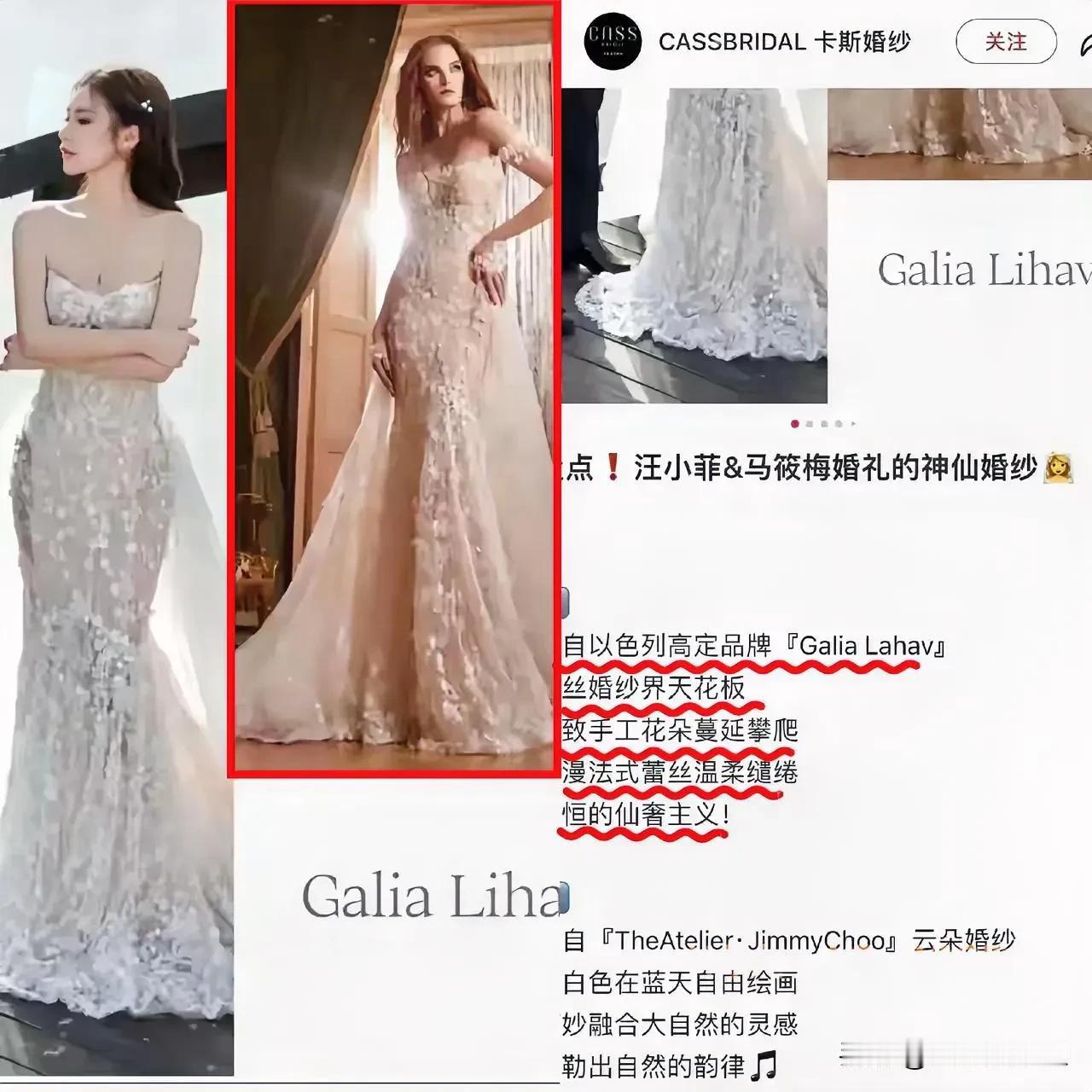 马晓梅身着的又一套礼服获品牌方发声力挺！以色列高定婚纱CaliaLahav：梦