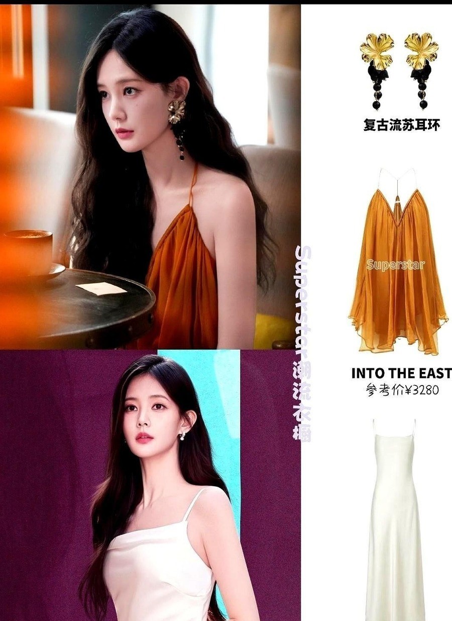 李一桐在《美人余》里十件衣服九件是吊带，这里面好些根本不是剧组统一发的，是她自己从家里打包带进组的。