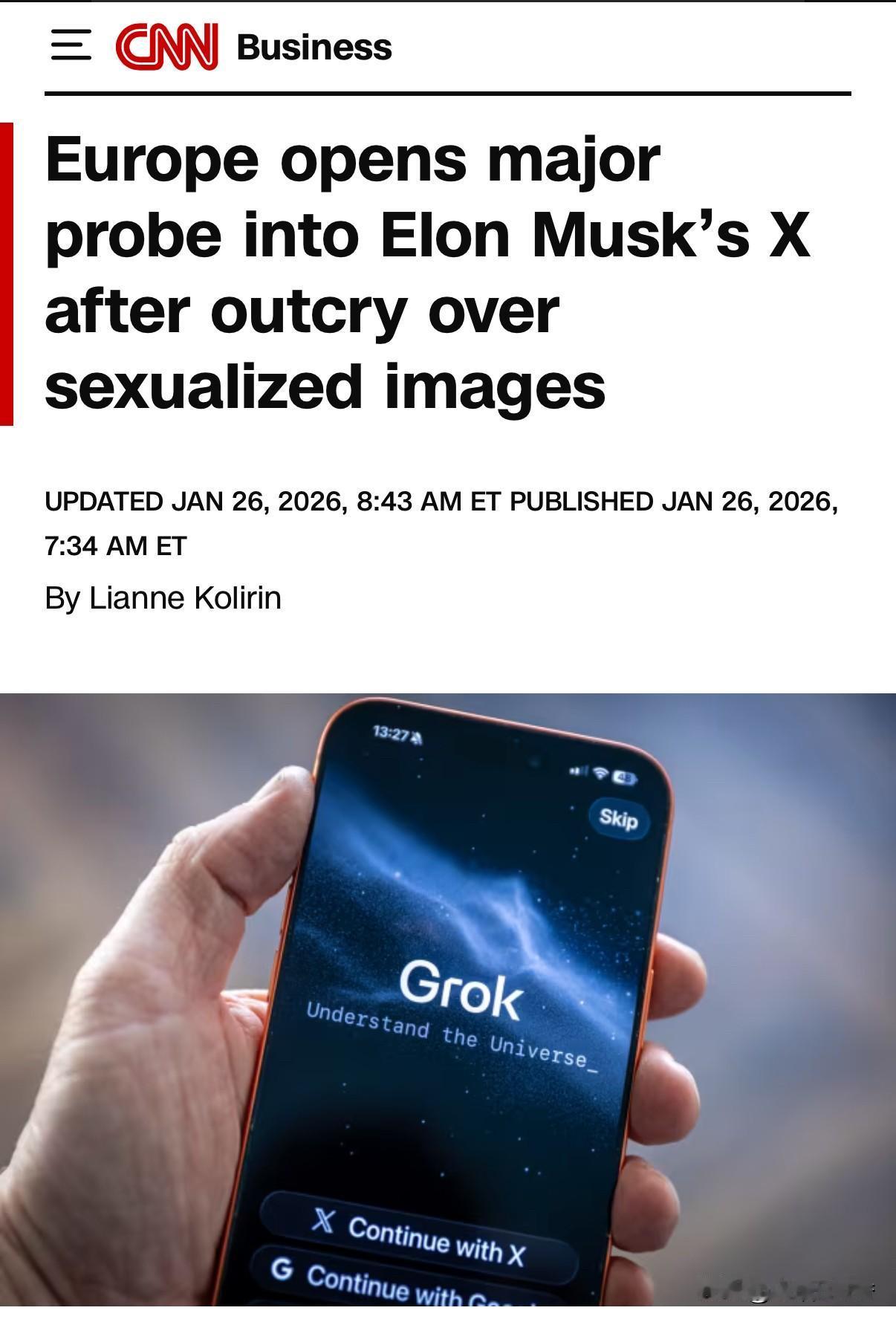 马斯克的Grok，大概率会被欧盟进行重罚吧，毕竟欧美之间的关系也如此。欧