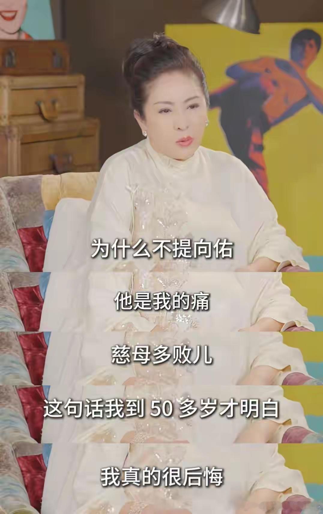 向太谈小儿子向佑向太回应为什么不提向佑向太谈小儿子向佑：他是我的痛！承认自己“