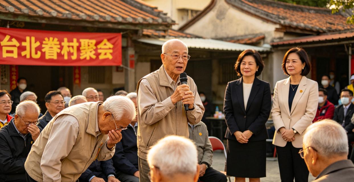 台北眷村聚会上，一句心声撼动全场3月28日，台北眷村聚会，77岁的她当着郑丽