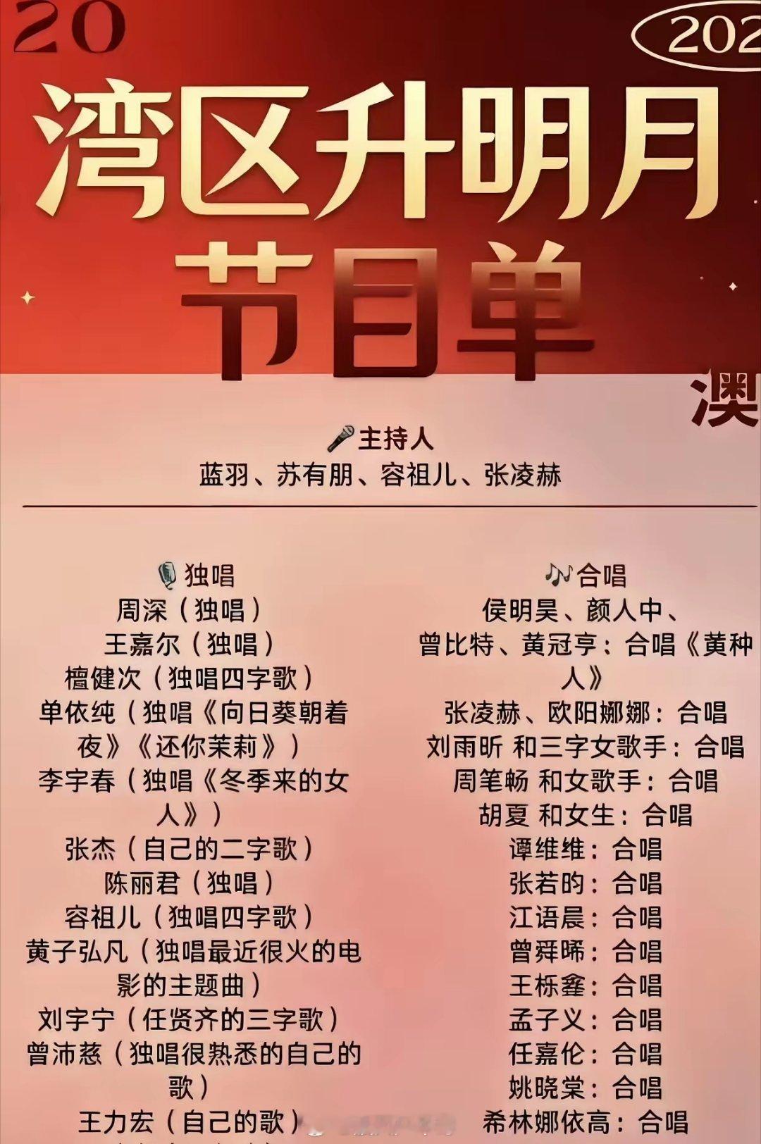 网友们拉了一个假唱名单！今晚湾区升明月晚会上，你们觉得马莉，张凌赫，张若昀，他们