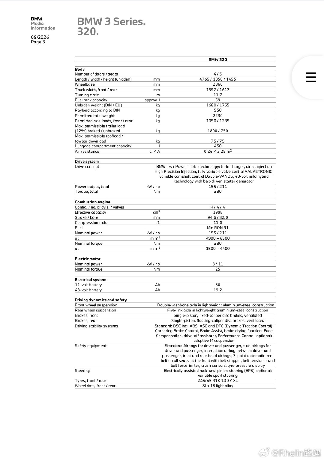 世界要完蛋了，真的。全新宝马3系G50跟宝马7系G12一样重了。这下真的加重不加价了。这玩意整备奔着