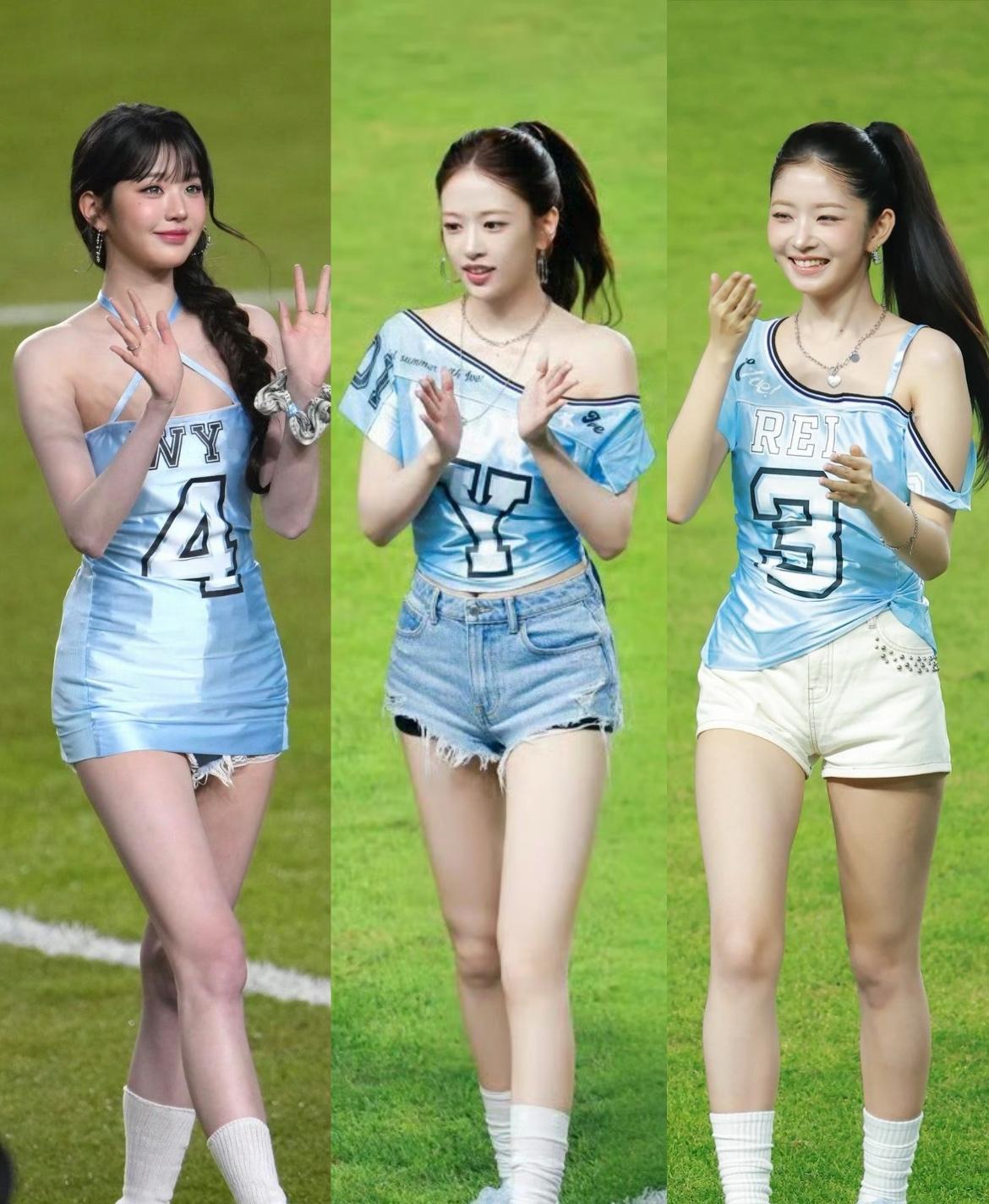 IVE张元英安宥直井怜开球新闻图一览年轻靓丽的女孩子+绿茵场，好美的画面～这次