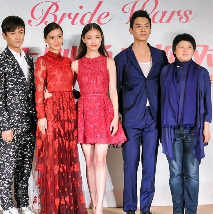 左边一是大帅哥陈晓，左二是美女演员Angelababy，右二是帅哥朱亚文，另外两