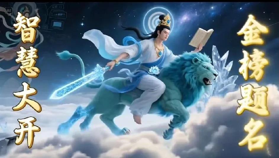 文殊菩萨于佛教文化之中意义颇为不凡。其为智慧的表征，手持智慧剑以斩断烦恼，持般