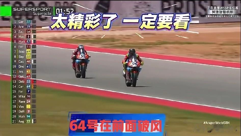 谁说64号默默无闻！看到西班牙的排位赛，64号主动在前面给53号破风！大家都