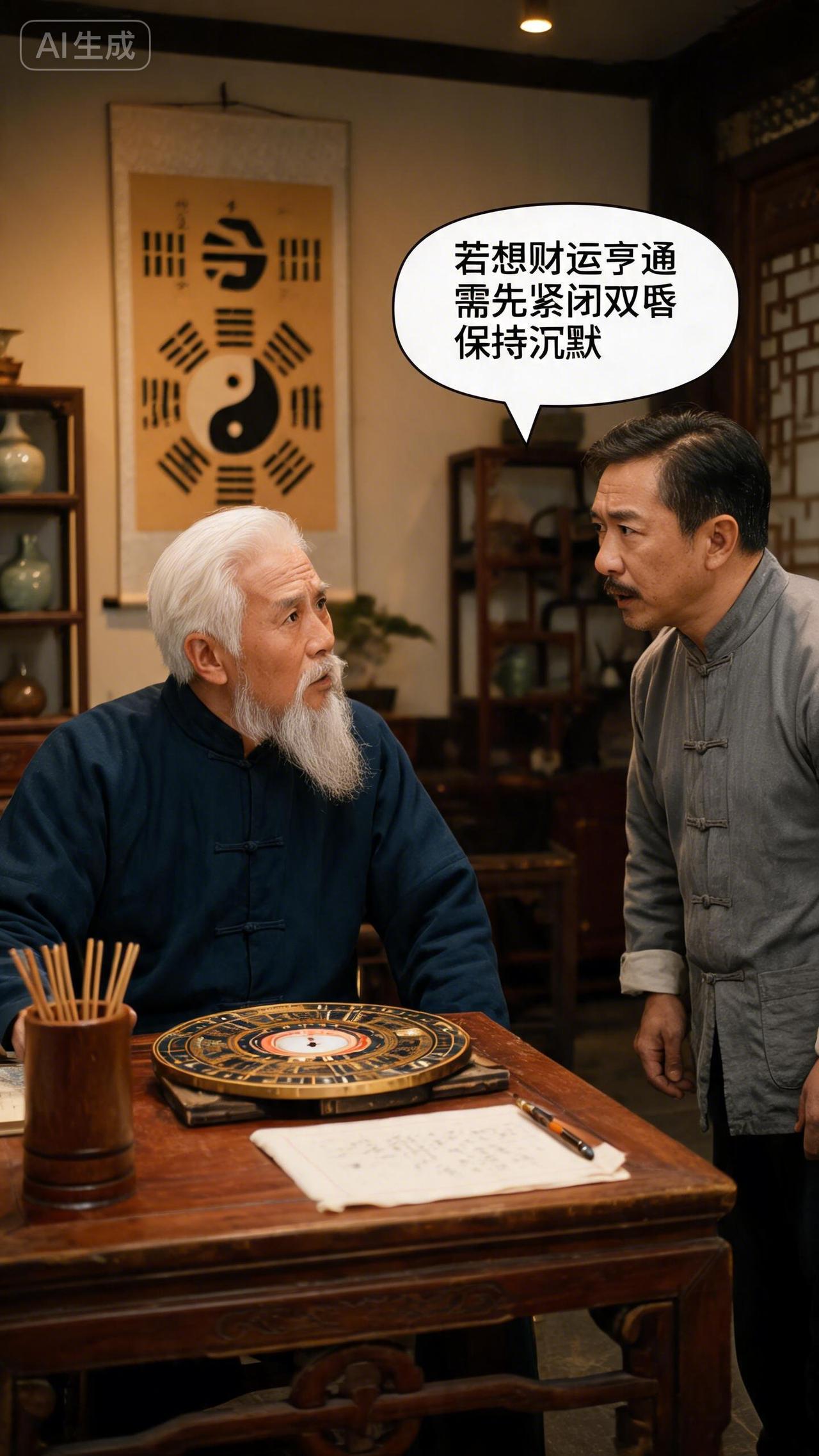 作卦师的朋友告诉我，财运要旺，先学会闭嘴，有些话说出去，气运就散了。卦师他说