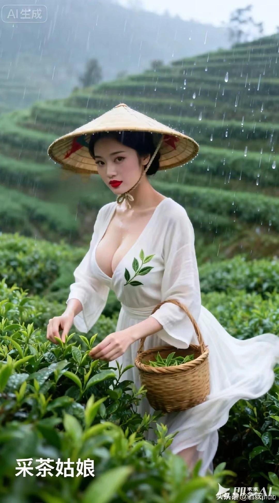 春茶叶嫩绿瑶乡，道道梯田云海芳。阿妹欢心歌舞唱，一盏香茗沁心房。