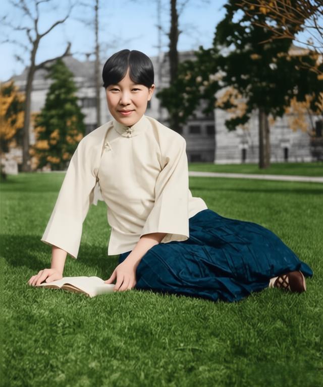 这张照片是学生时代的冰心（原名谢婉莹），大约拍摄于1918-1923年间，就读*