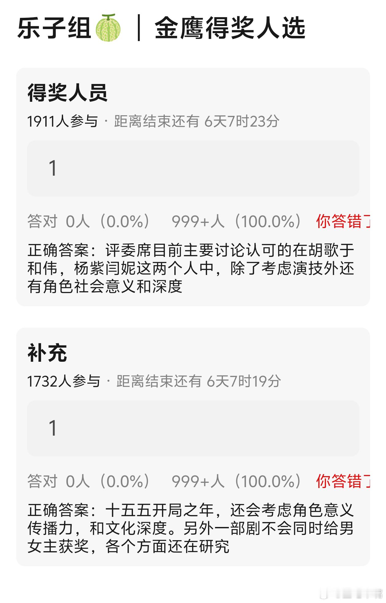 金鹰奖爆金鹰奖得奖人选！原因如下！男主：于和伟胡歌二选一女主：杨紫闫妮