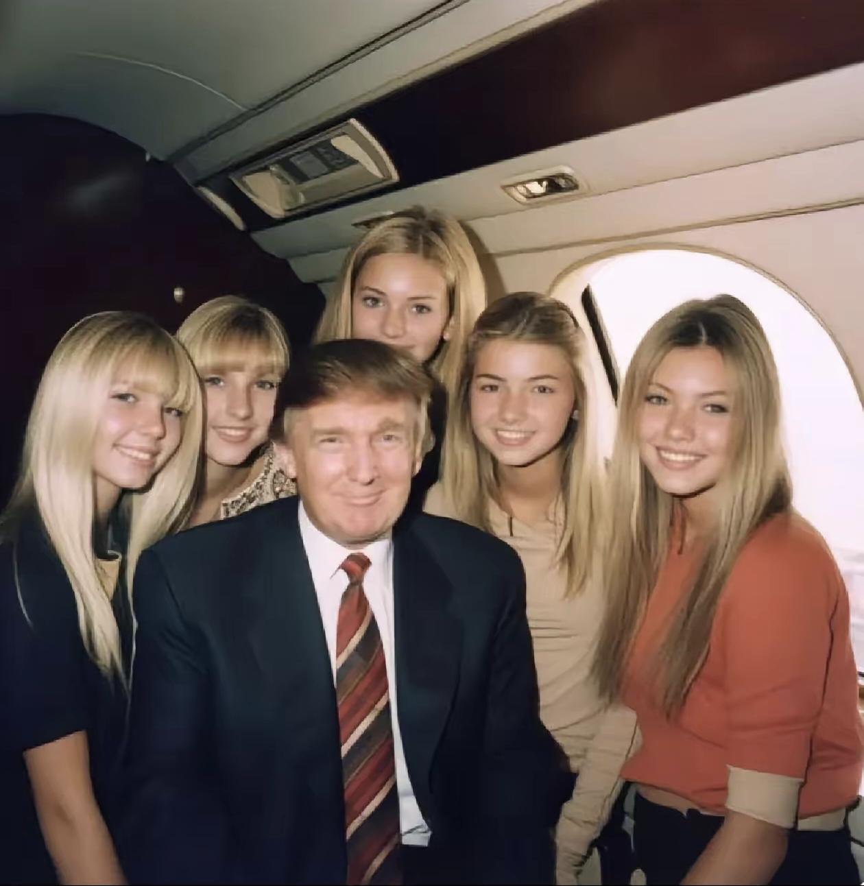 老特猎艳名场面被扒！私人飞机合照曝光，比克林顿还会玩？最近特朗普这张老照片