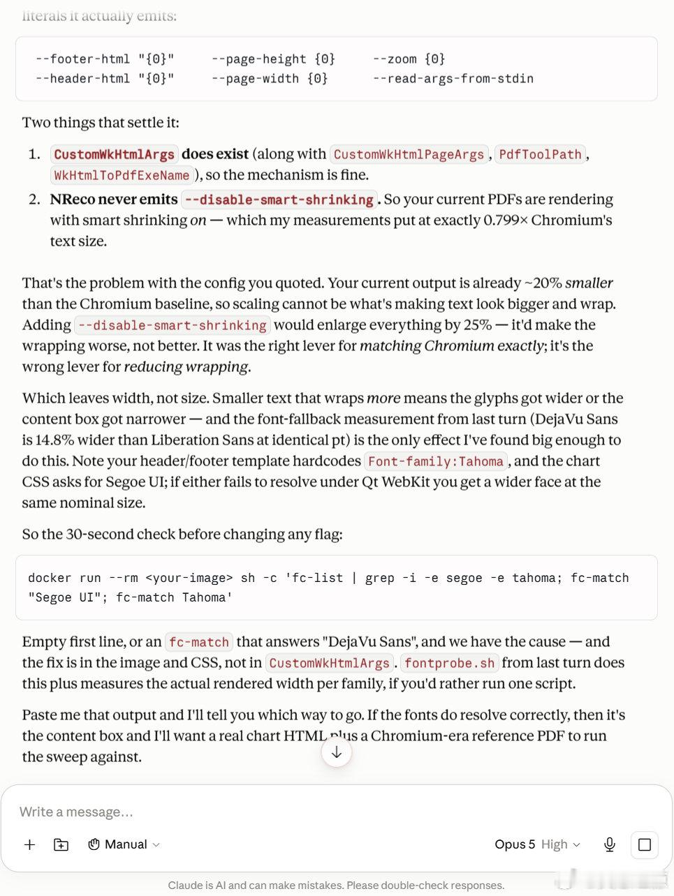 Claude的技术性推理真是强。我有一个业务逻辑，要先生成HTML，最后输出PDF。以前是在Wind