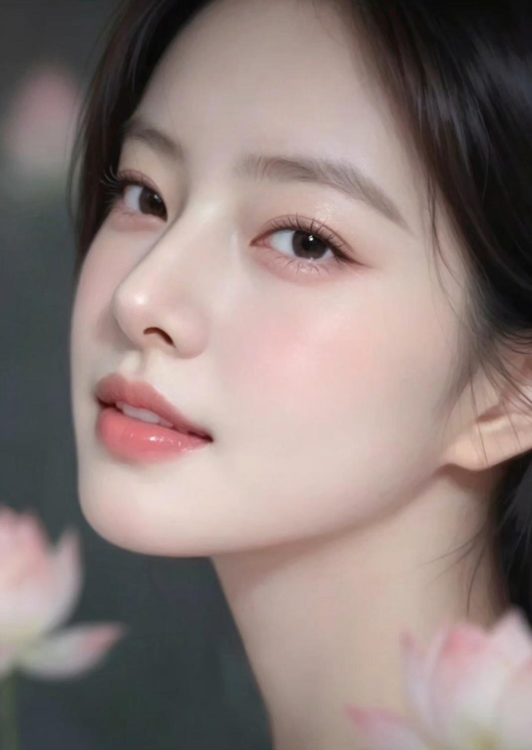 这姑娘真漂亮，像一朵花一样。
