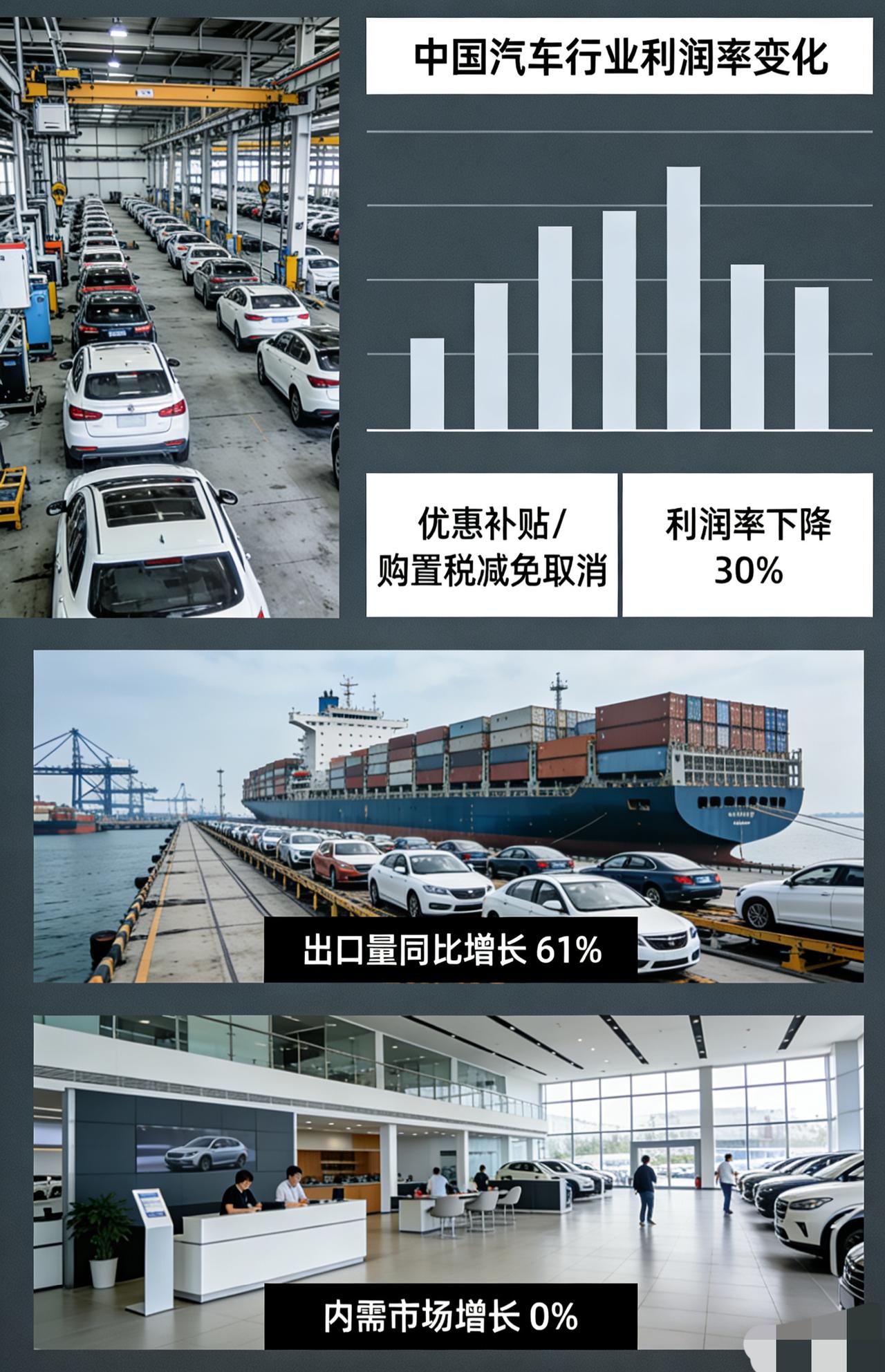 中国汽车行业利润率仅为2.9%，同比下降了30%，没有了购置税减免和补贴政策调整