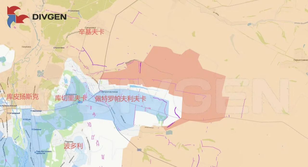 俄军西部集群在奥斯基尔河以东占领了大片野地。早该这样了，现在才这样做。而且之前俄
