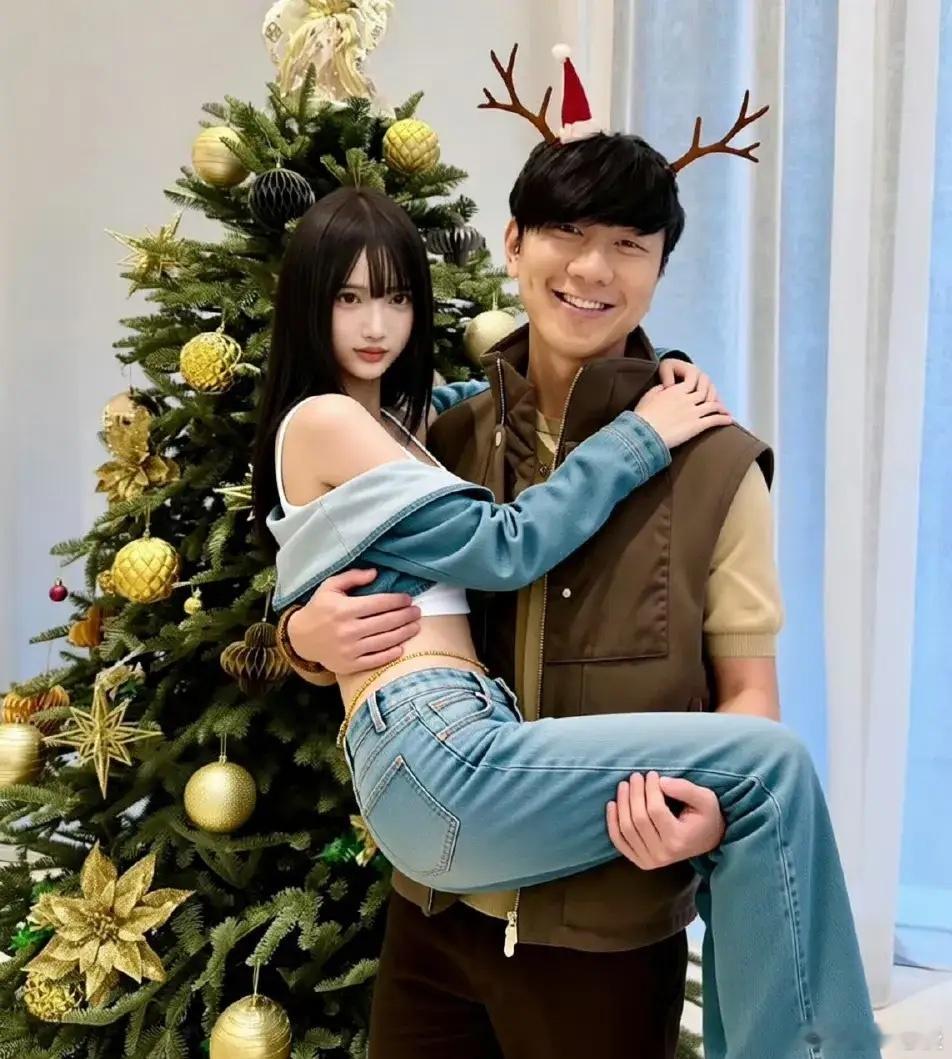 给我妈看了，林俊杰和他女友的合照片我妈惊讶了那么几秒然后笑了，我问她这么小会不会