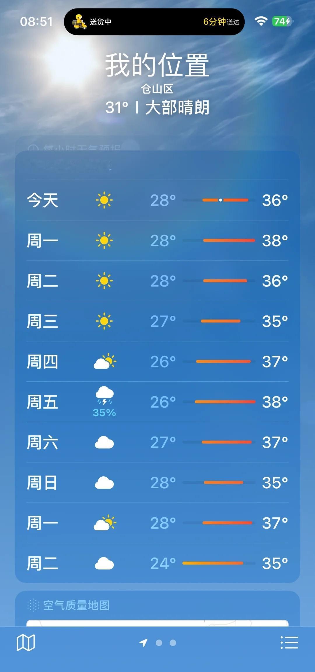 注意注意，福州明天要降温羽绒服掏出来，10月比8月还热。。。