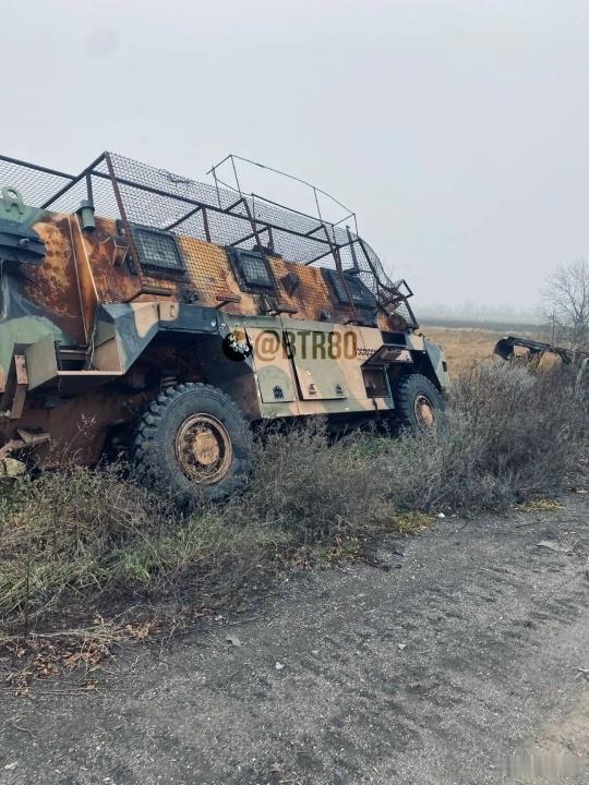 红军城方向被俄军摧毁的乌克兰武装部队的澳大利亚Bushmaster装甲运兵车。