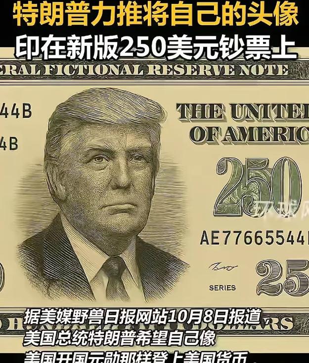 史无前例！美国要出“250总统”？特朗普硬闯百年规矩，把自己印上钞票的操