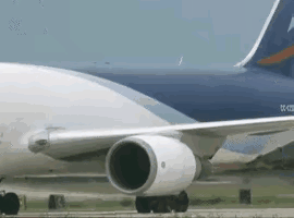 不知道这画面是真的还是假的，如果是真实发生的情景，说明飞机发动机的吸力太大了，能