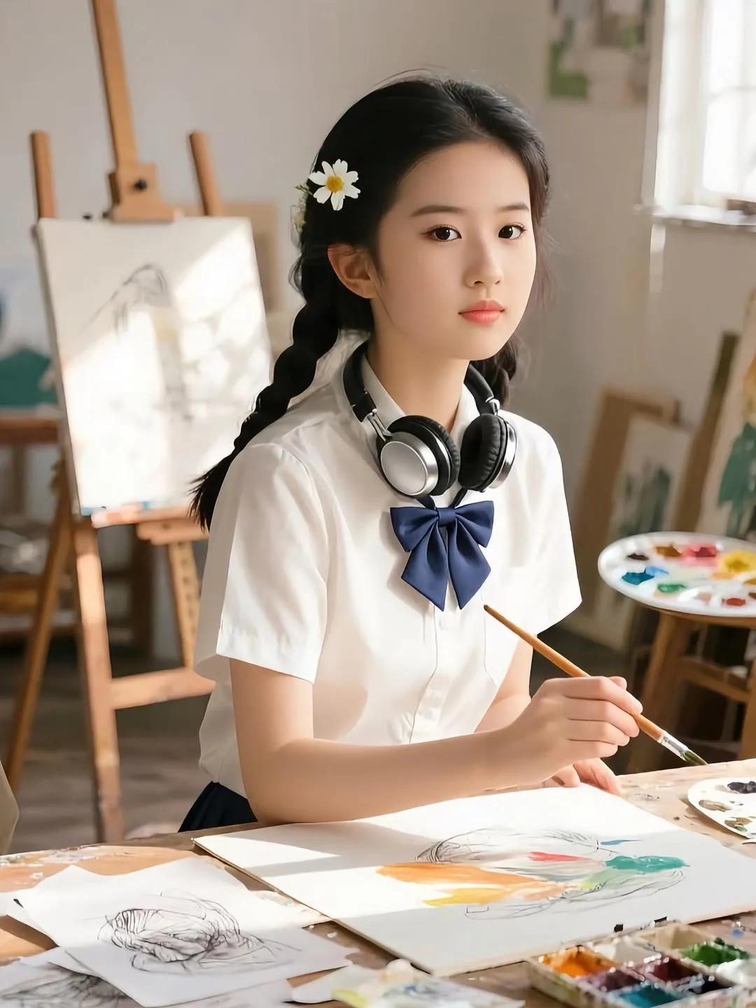 画意生花间，心随笔墨流。