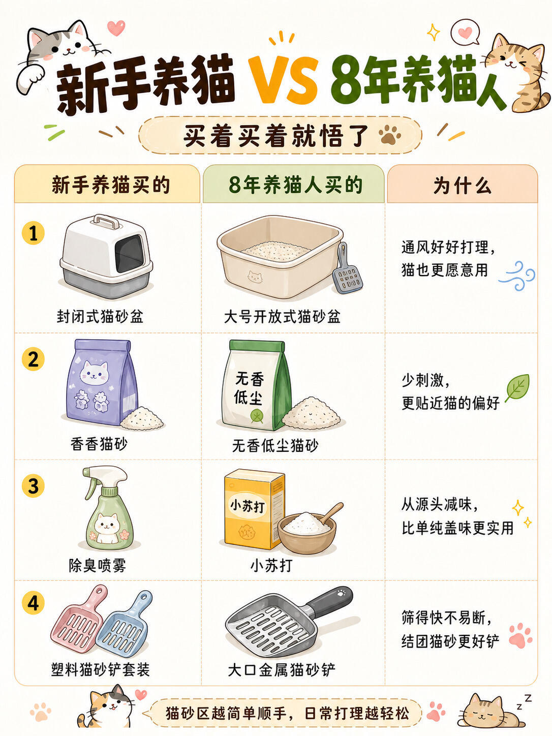 新手养猫VS8年养猫人。养猫久了才发现，很多东西真不是越贵越好，也不是越花哨
