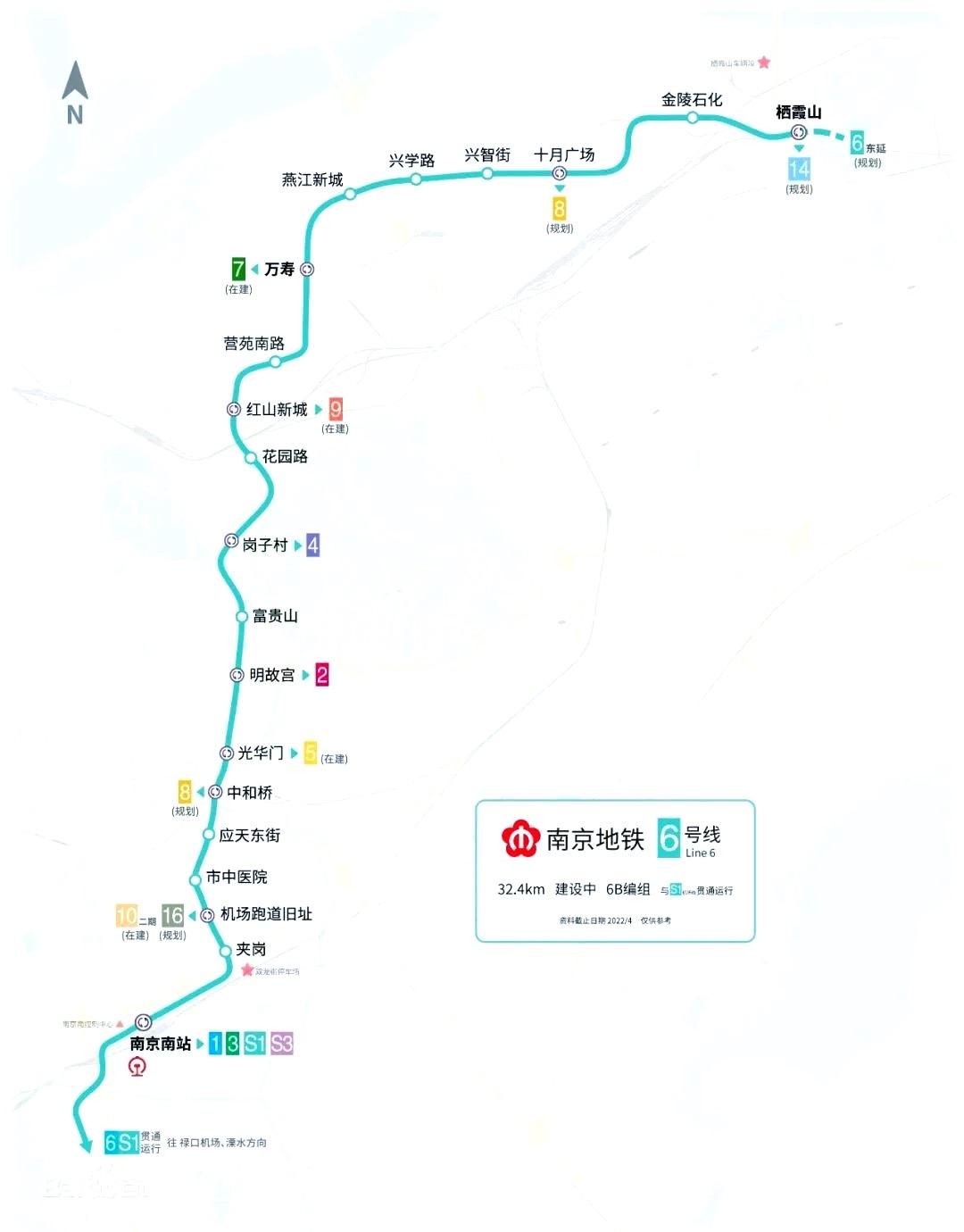 我‌非常期待南京地铁6号线通车‌，这条被称为南京“换乘王”的线路，是南京地铁网络