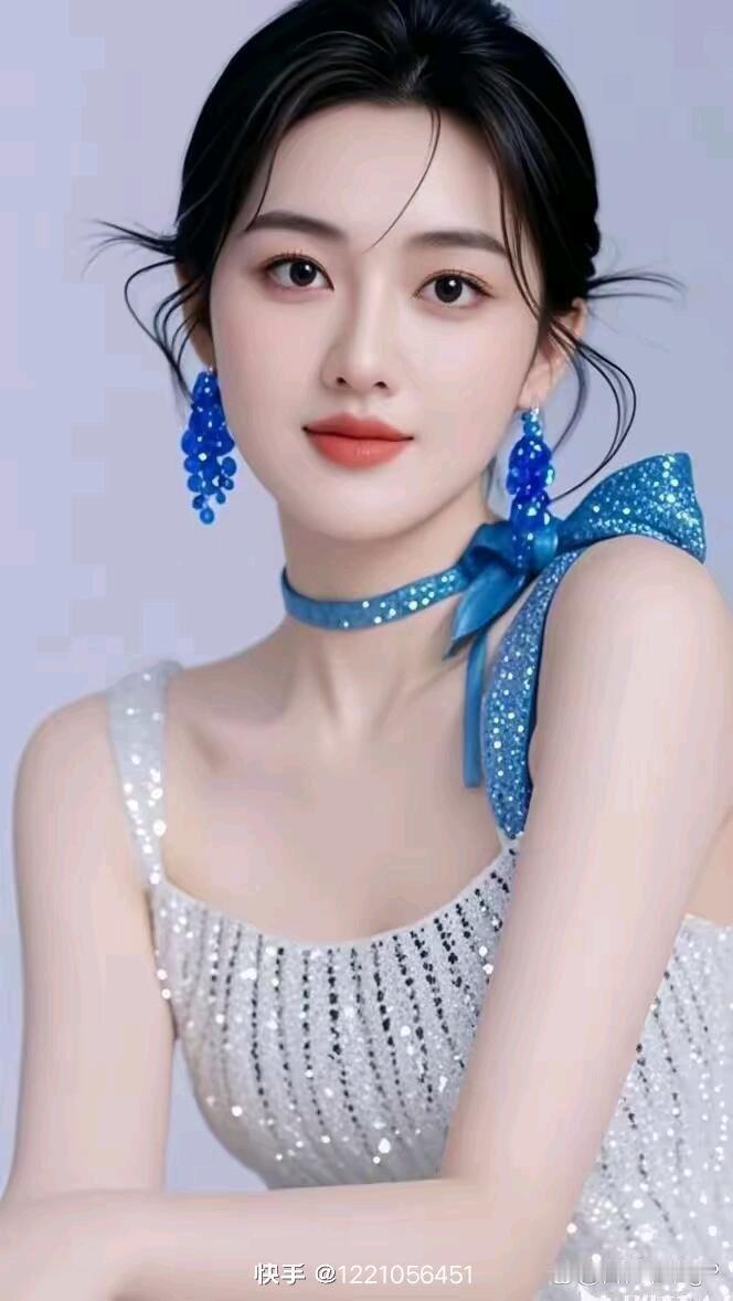 ✨梦幻蓝宝石少女✨闪耀的礼服与耳环，优雅气质扑面而来！💙💎