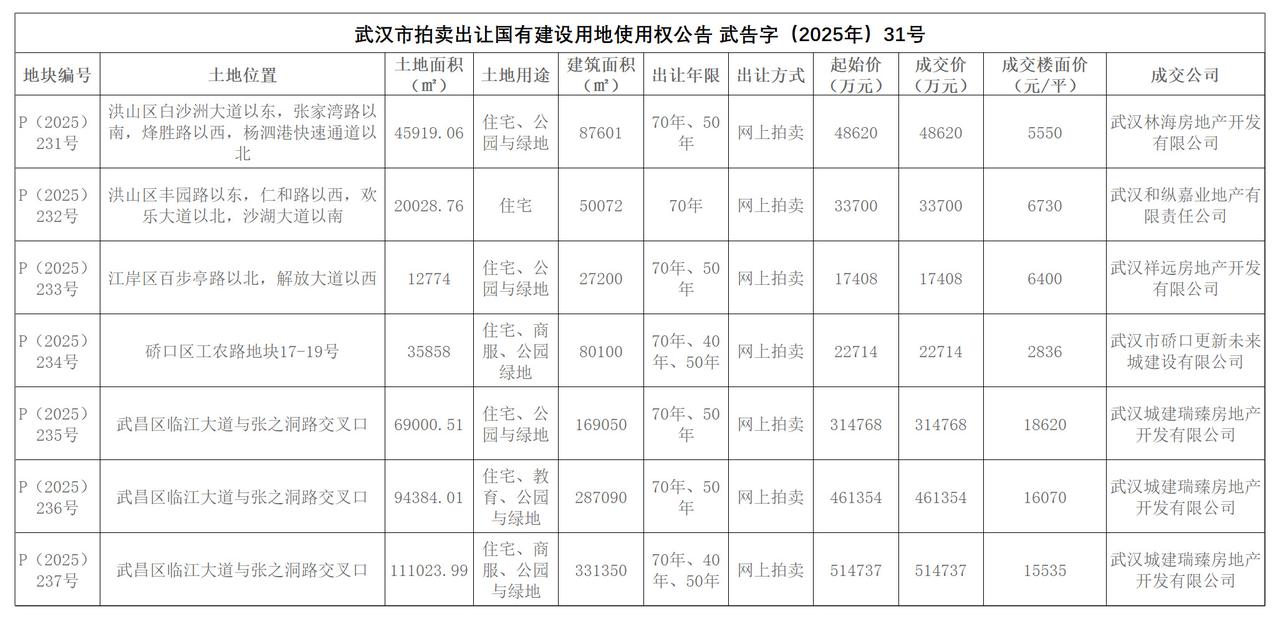 武昌湾豪宅项目（武汉长江天地）部分用地重新挂牌成交！2025年12月25日，武