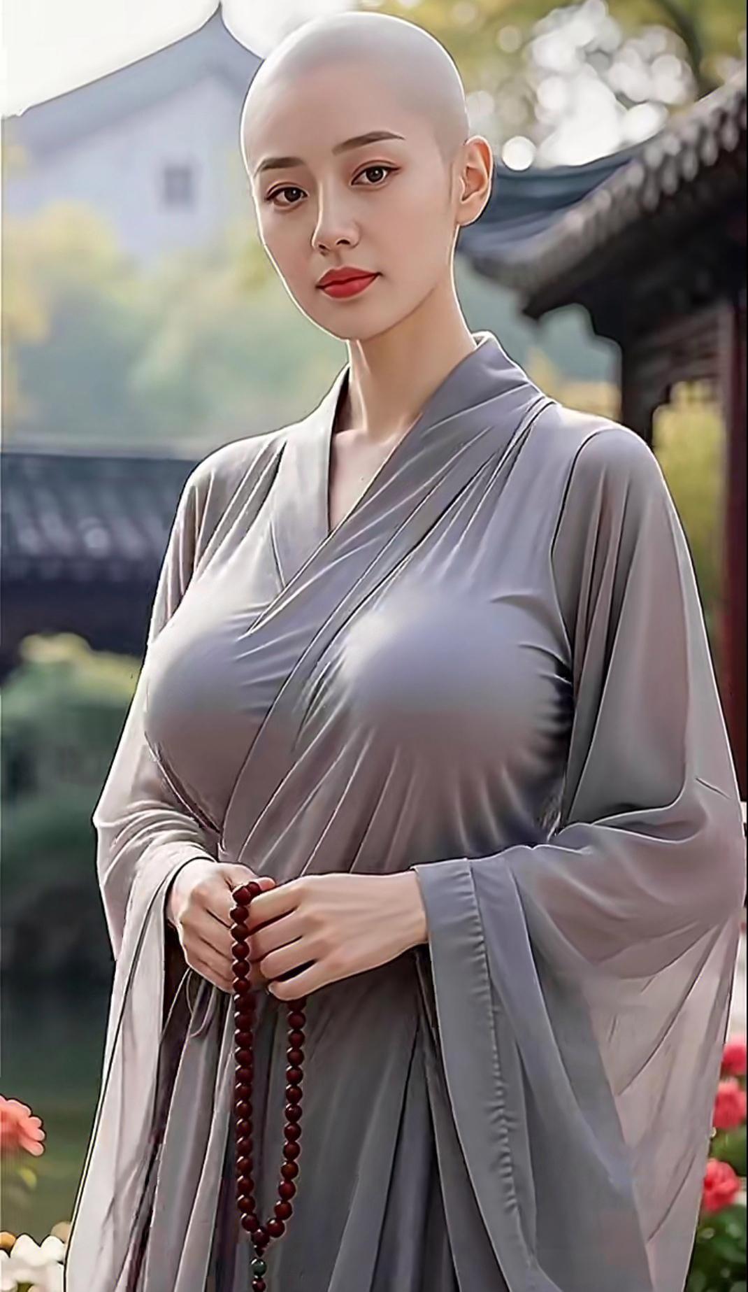 珠沉静水她站在庭院中央，像一句忘了标点的偈语。晨光穿过回廊的木格子，碎成