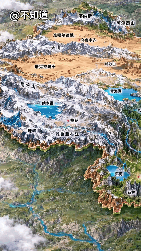 终于搞到了祖国山河地形图全貌一目了然于胸山河壮美图中国地形地图中国山川