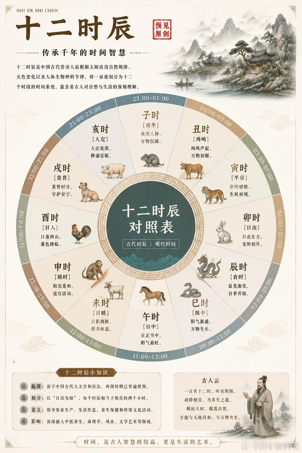 暗藏天道规律，十二生肖对应十二时辰太绝了，老祖宗的智慧真的藏在细节里！原来十二生
