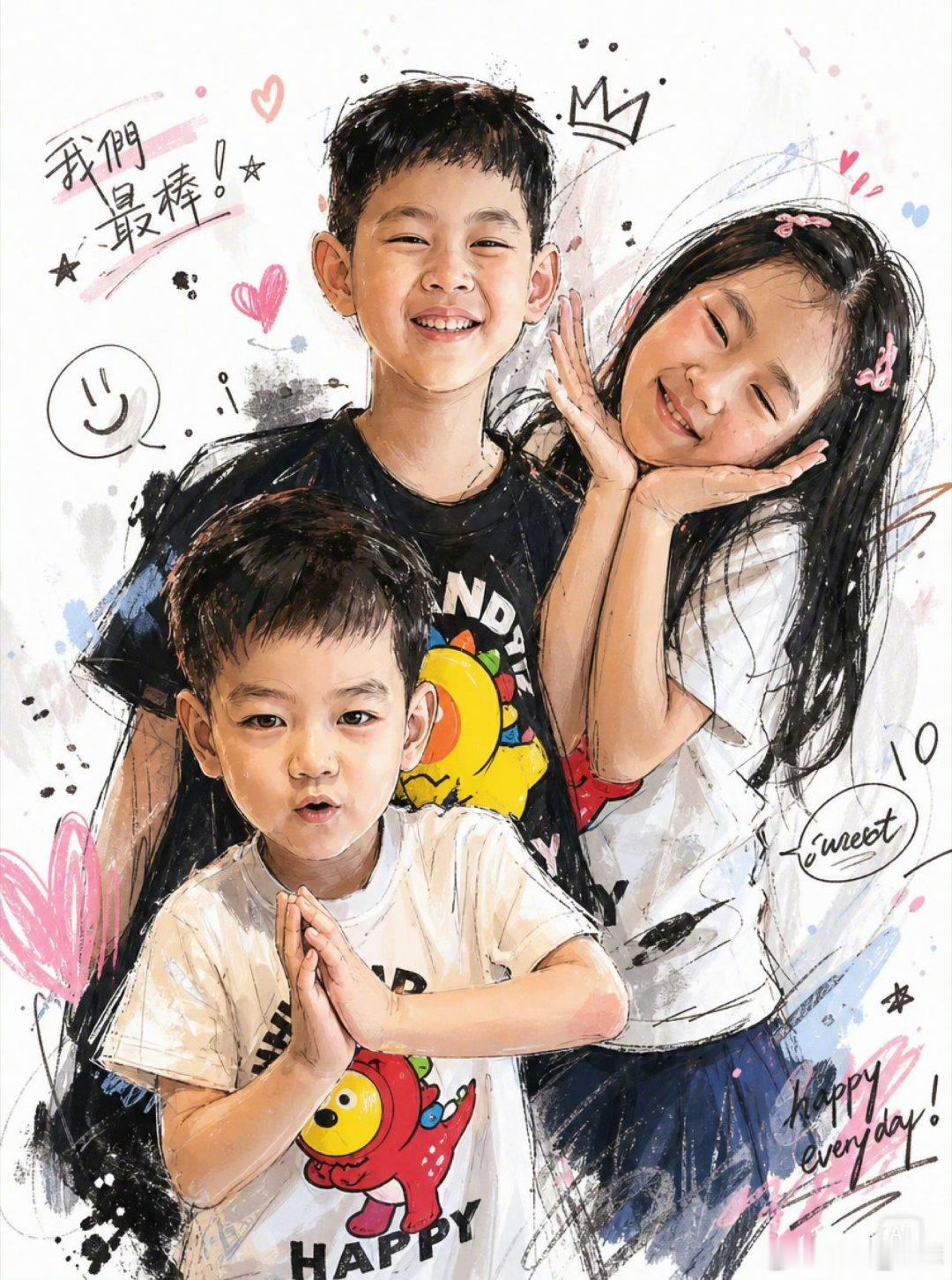 陈妍希六一晒孩子照片所以，为了不拉胯下一代的颜，是要找个帅的◔.̮◔✧