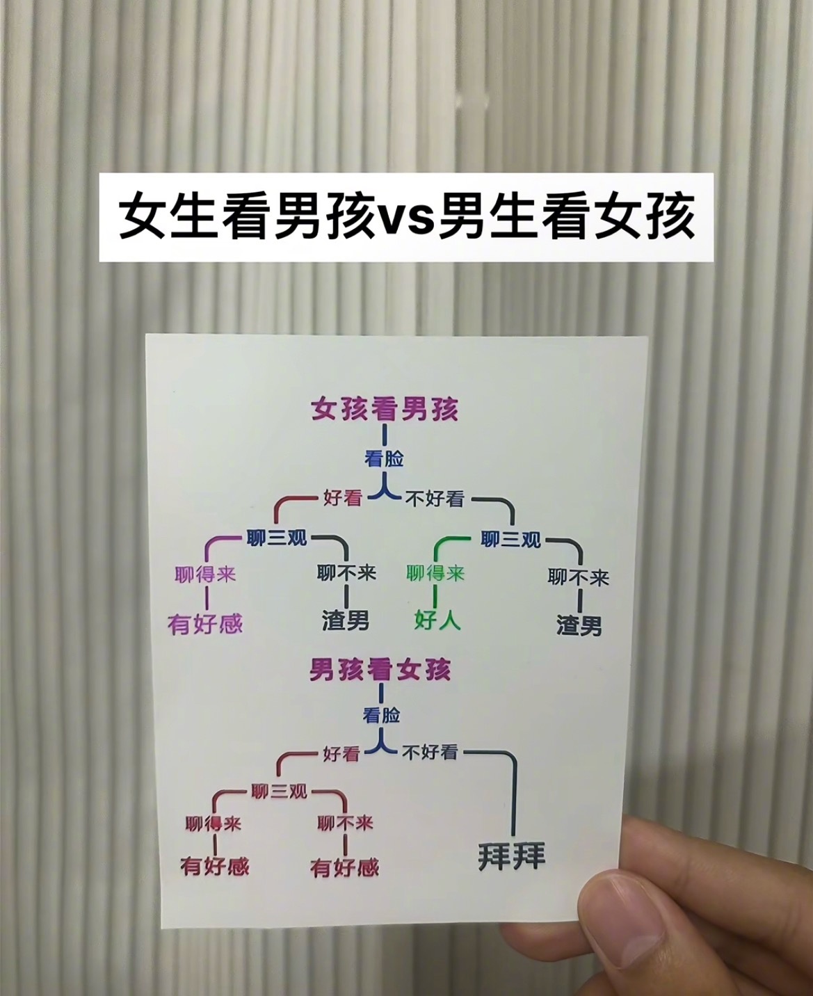 “论男女生对颜值的对待”​​​