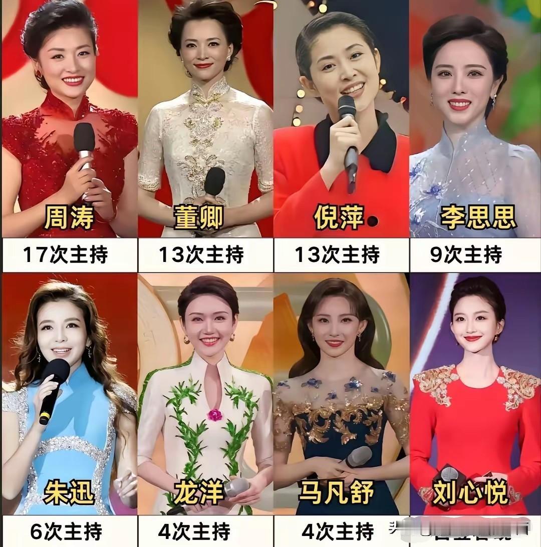 这些都是主持过央视春晚的一些美女主持人，谁是你心目中完美的主持人形象呢？是倪萍的