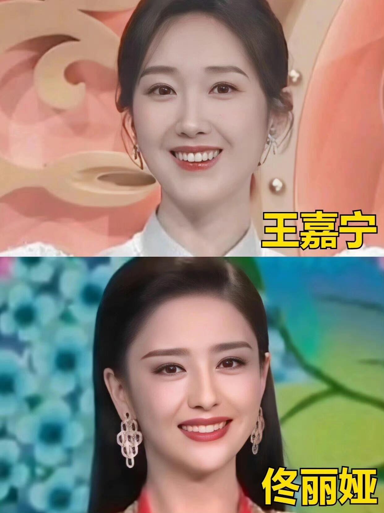 担任过央视春晚主持人的王嘉宁和佟丽娅，她们属于年轻一辈的，脸蛋比较小巧精致，我觉