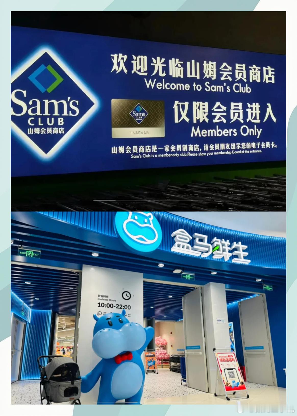 山姆变得像盒马昨天还去了一趟盒马，感觉晚上生意特别好，品类多，重点是它很适合小份