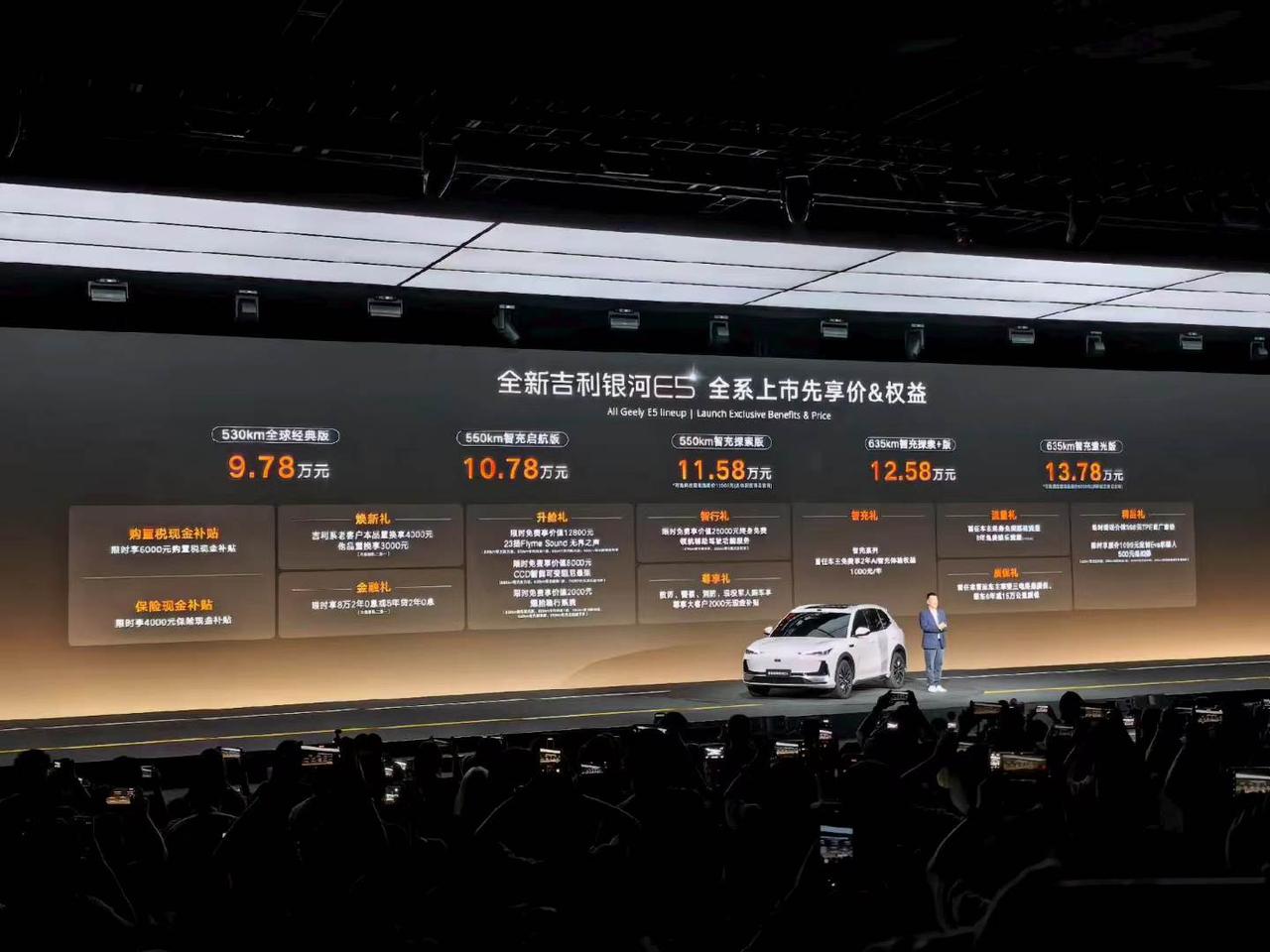 全新吉利银河E5正式上市，搭载新一代吉利AI智充技术，全域800V高压平台，上市