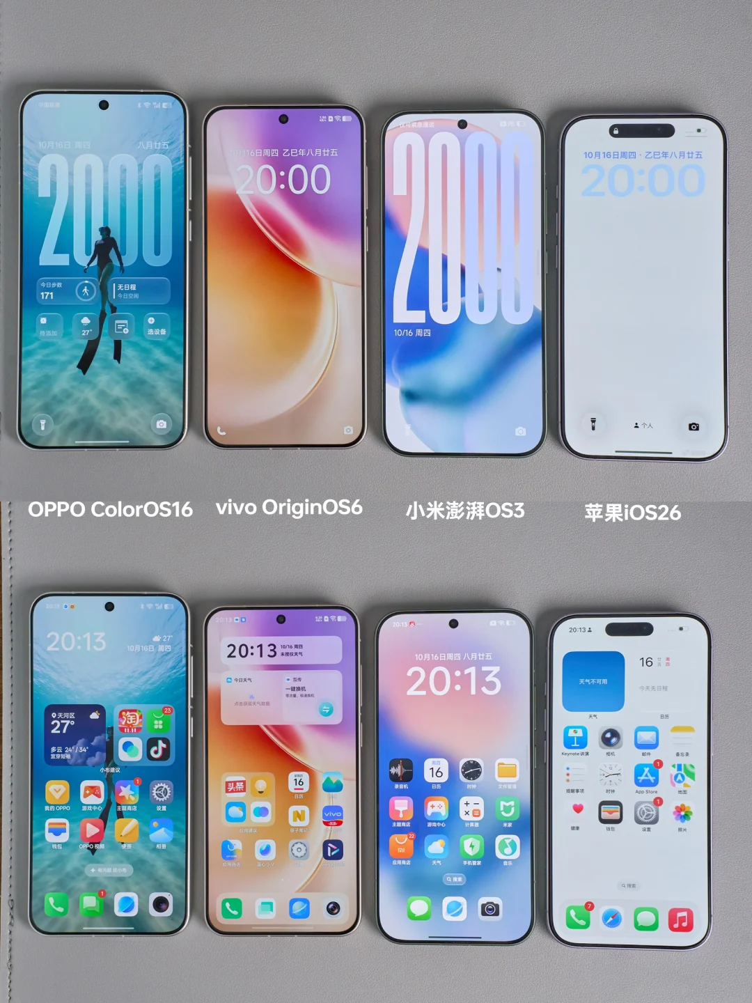 果米OV四大系统UI汇总，谁的更好看？