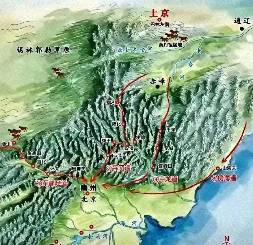 山海关那我走过多次，其实挺宽阔的，有几公里宽的沿海平原。