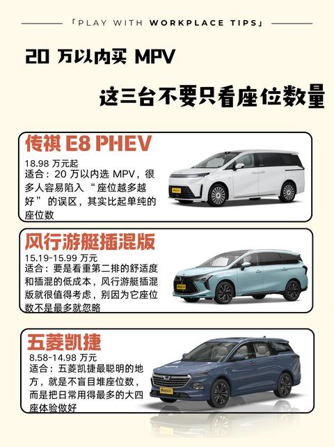 20万内买什么MPV？别被座位数量给忽悠了！传祺E8PHEV，算是20