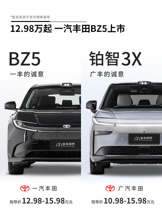 12.98万起 一汽丰田BZ5上市 南北丰田谁更值