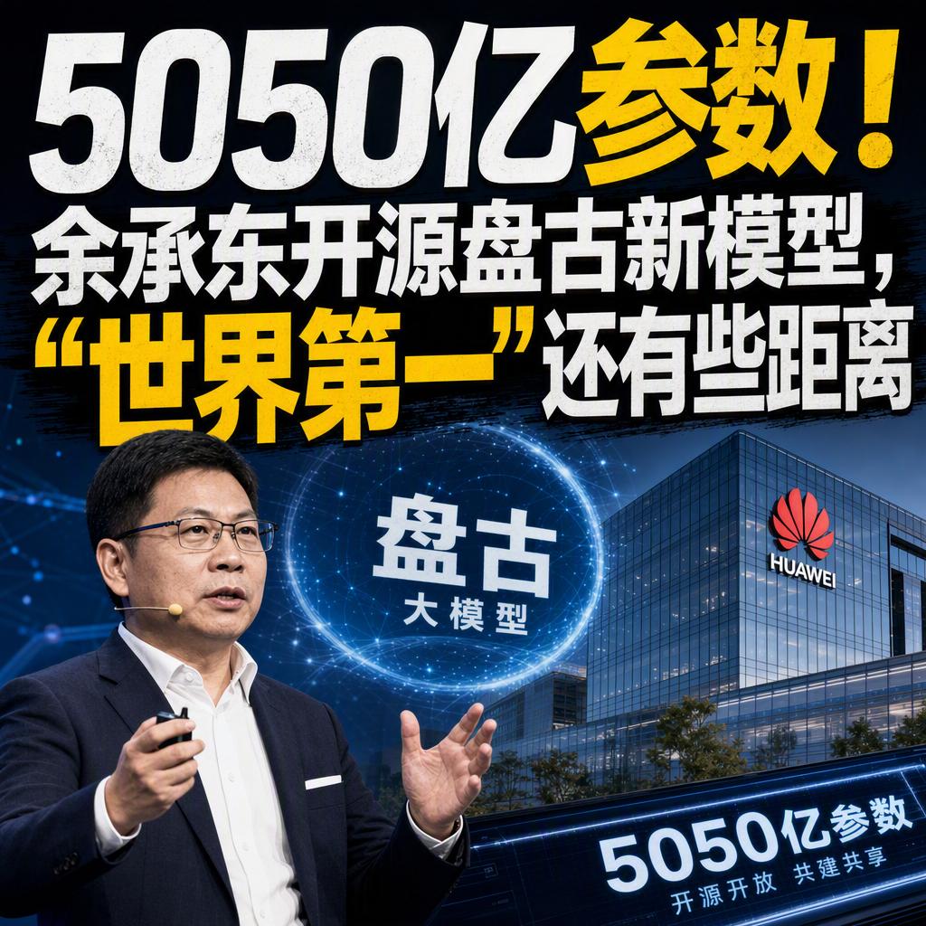 5050亿参数！余承东开源盘古新模型，"世界第一"还有些距离很多人以为，余承东