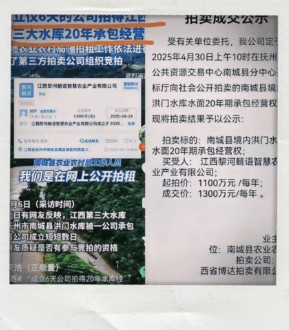 江西洪门水库拍卖引发争议，根源在于公共资产处置的透明度问题。根据《政府投资条例》