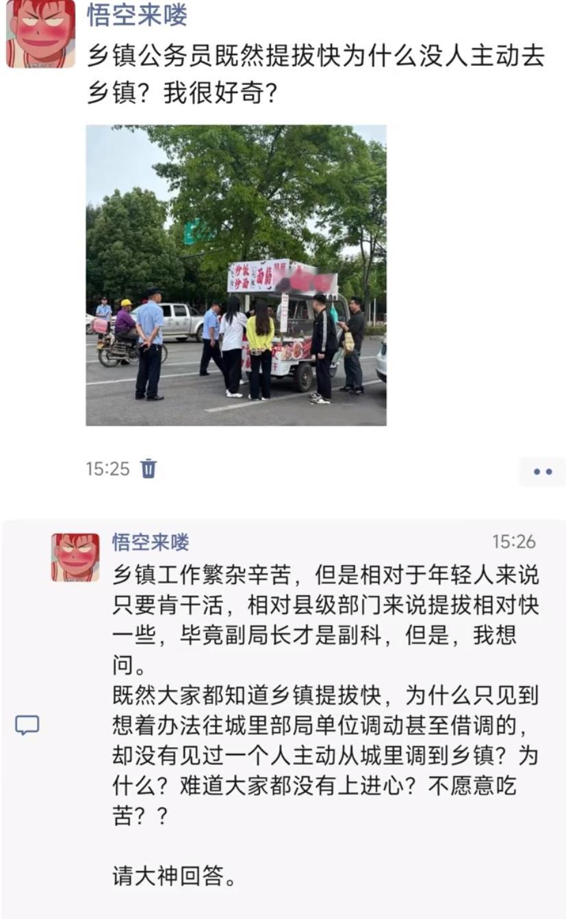 乡镇公务员既然提拔快，那为什么没人主动选择去乡镇呢？我对此感到很好奇。