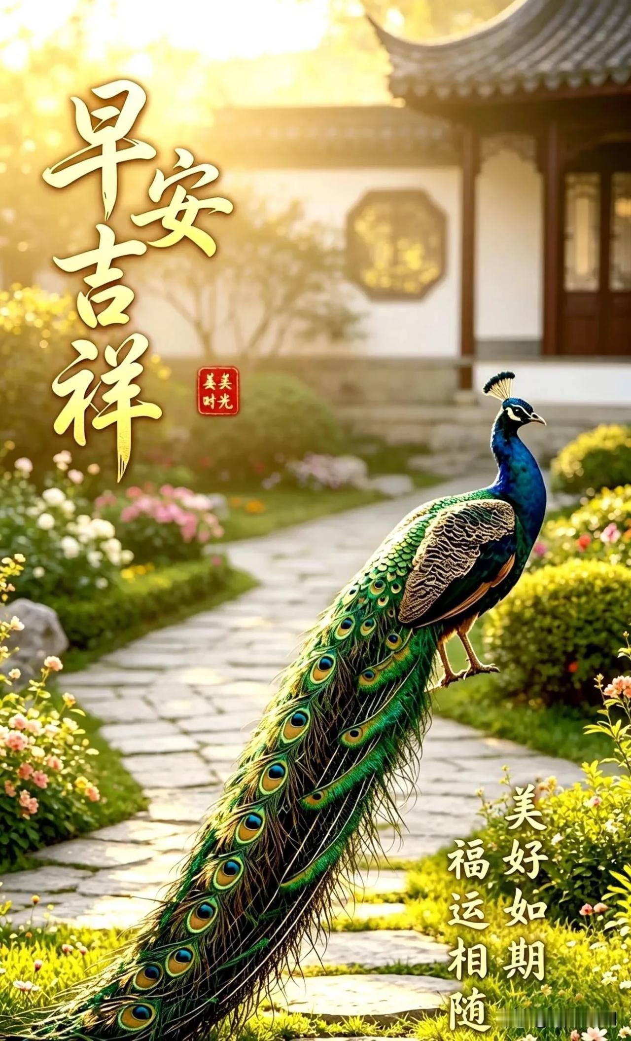晨起迎微光，看淡世间纷扰，守一份平常心，愿家人安康，万事皆顺意。