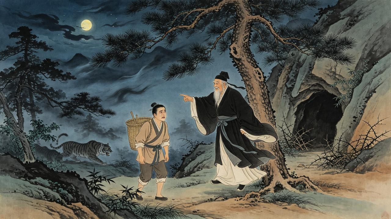 佛冈人萧塘，家境贫寒，母亲又卧病在床，无钱买药，他便自己上山采药。天黑之后，