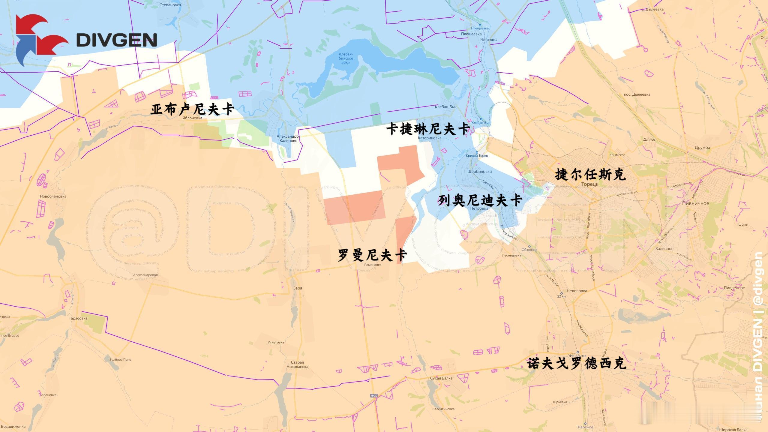 箭头社跟上了俄军抵达卡捷琳尼夫卡南郊的进展来源：DIVGEN🚩Карта