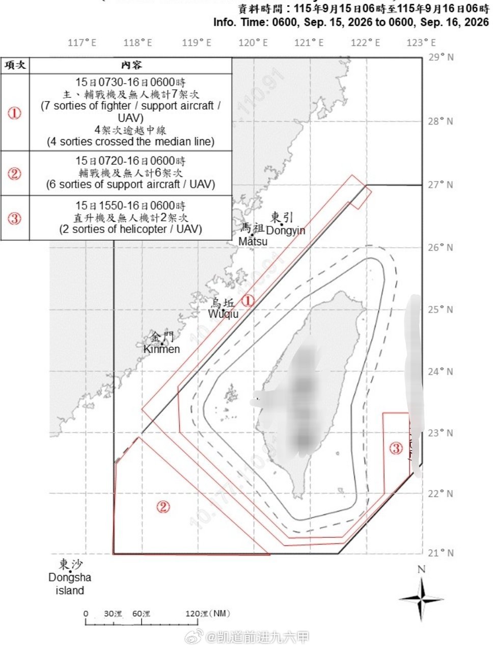 台海局势台伪通报显示我军无人侦察机从9月15日下午起连续3天出现在台岛东南空域